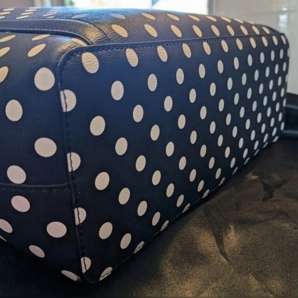 Kate Spade Tote & Cosmetic Bag Set in Black with White Polka Dots - Picture 7 of 16